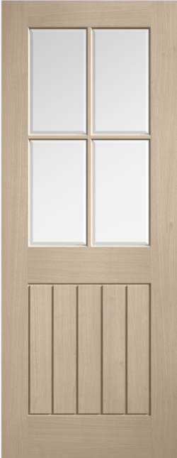 Mexicano Blonde Oak 4 light bevelled glass internal door