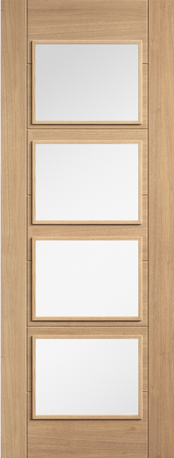 Oak Carini 4 Light prefinished glazed internal door