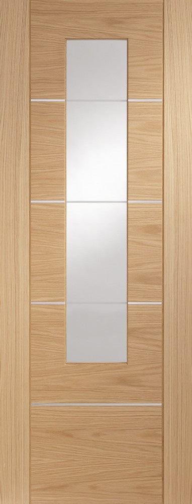 Portici Internal oak door with clear glass